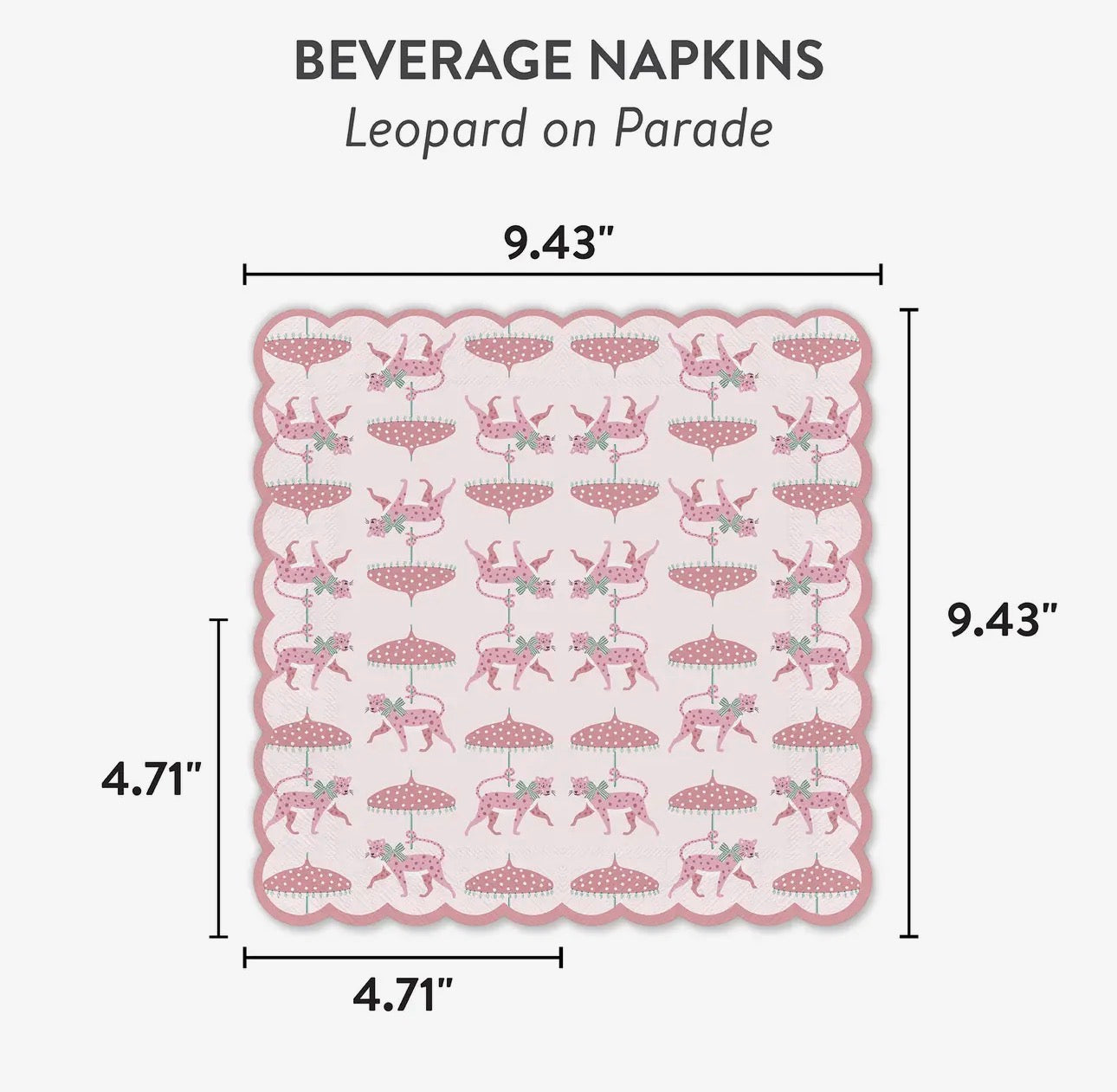 Leopard On Parade Scalloped Cocktail Napkins