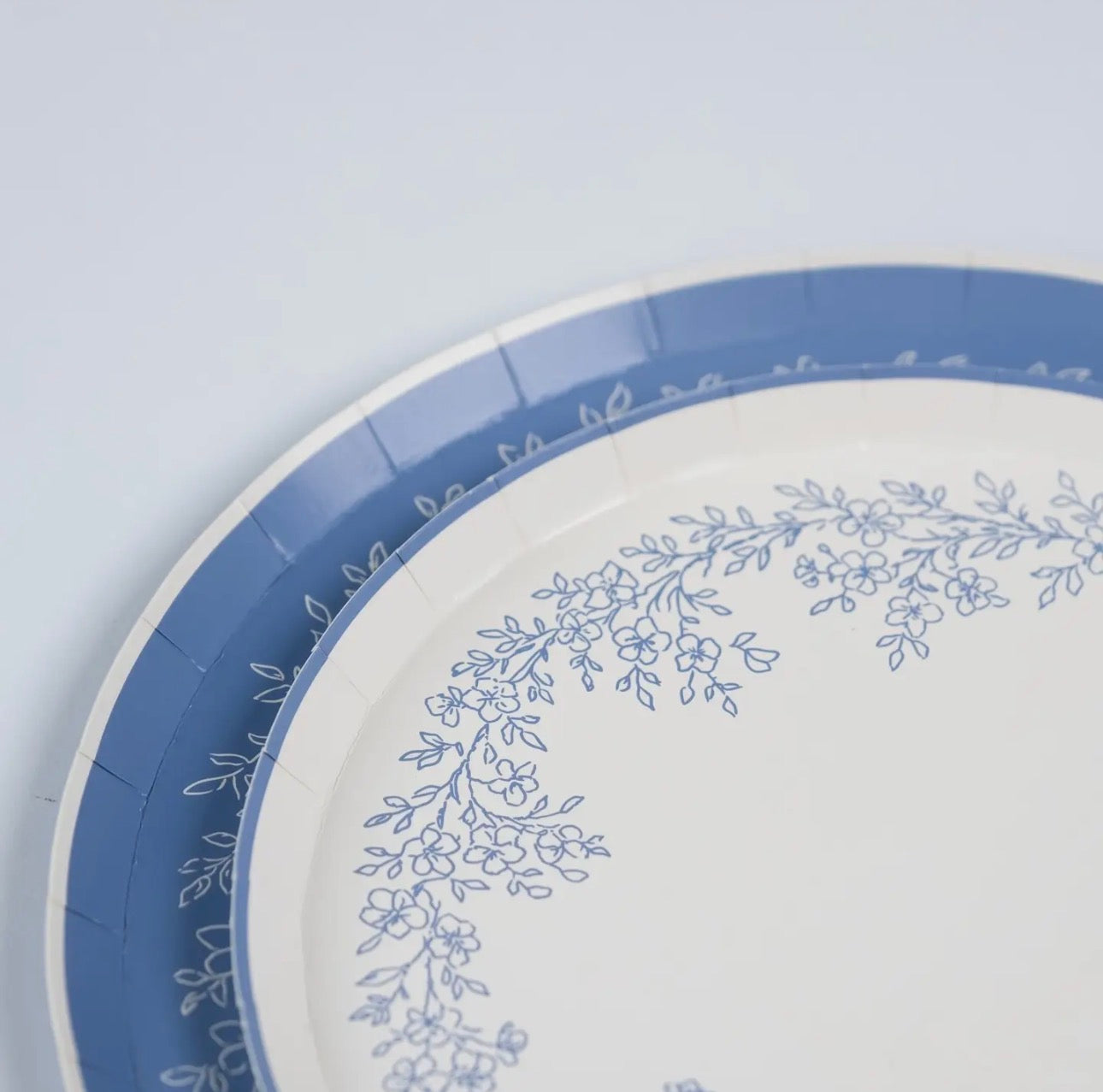 Floral Elegance White Dessert Paper Plate