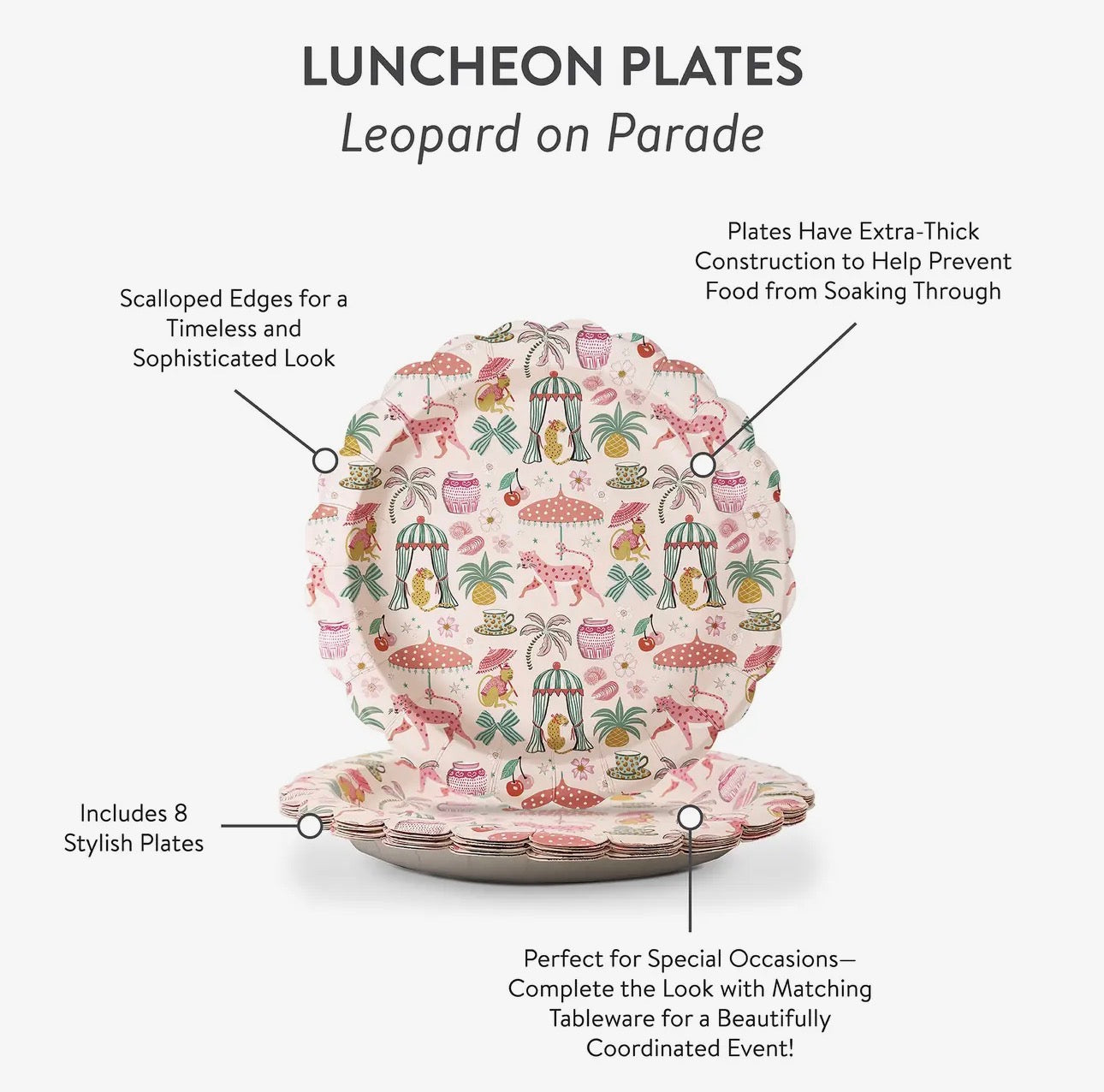 Leopard On Parade Luncheon Plates
