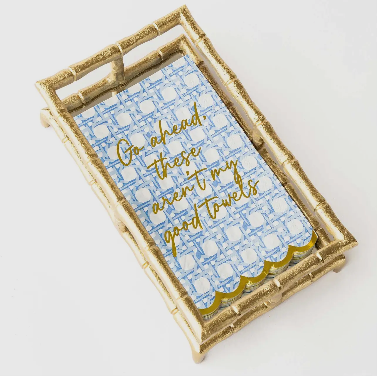 Guest Towel- Blue Trellis