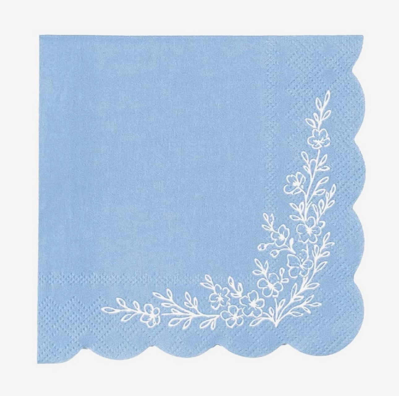 Floral Elegance Blue Beverage Napkins
