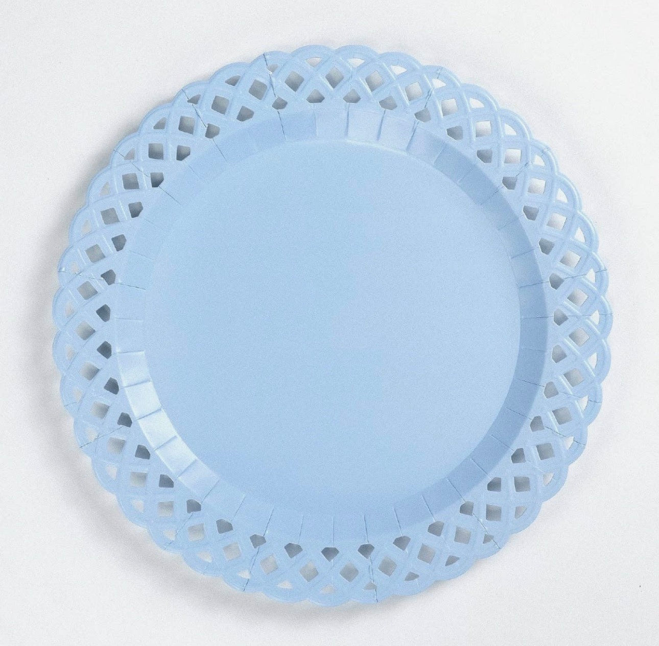 Light Blue Basketweave Dinner Paper Plate