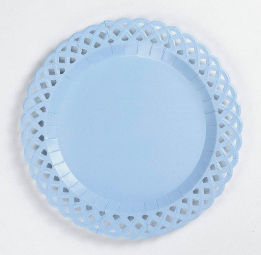 Light Blue Basketweave Dinner Paper Plate