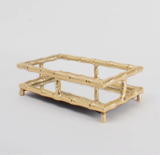 Gold Bamboo Guest Towel Tray