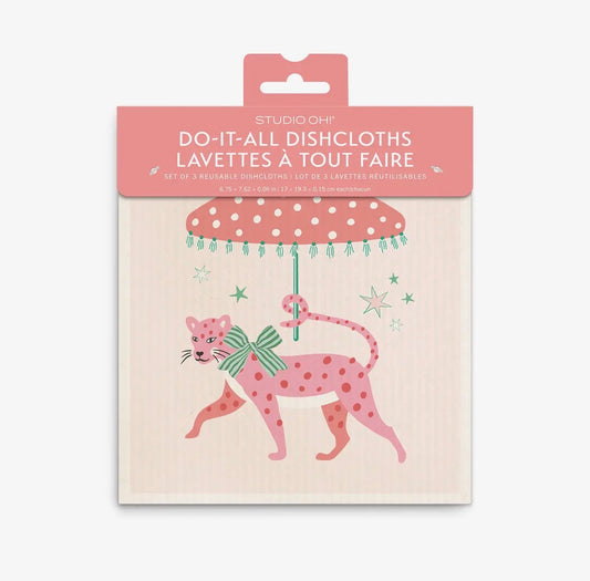 Leopard On Parade Do-It-All Dishcloth