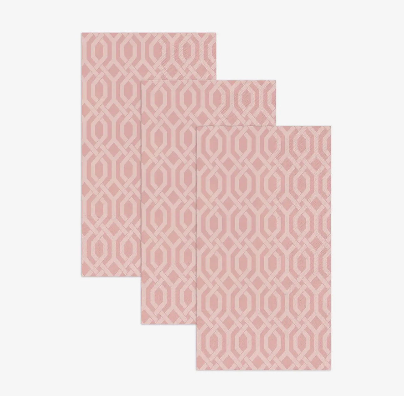 Pink Tile Parade Guest Towel Set with Tray