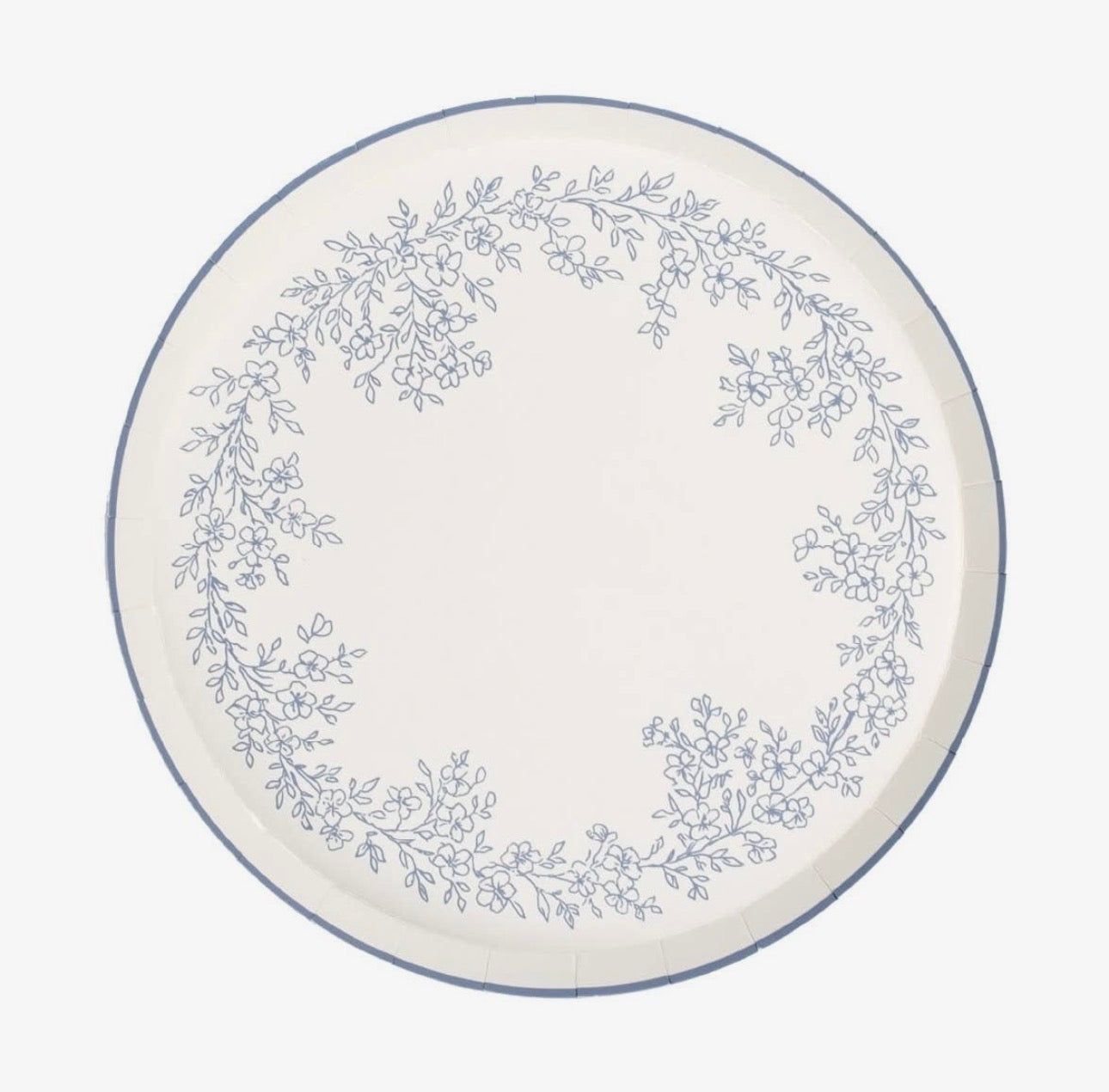Floral Elegance White Dessert Paper Plate