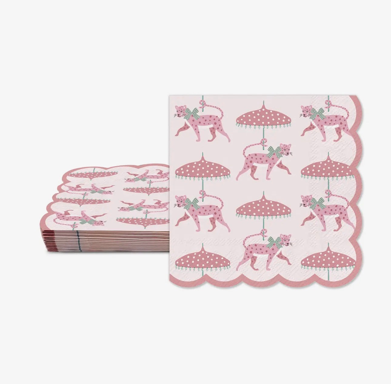 Leopard On Parade Scalloped Cocktail Napkins