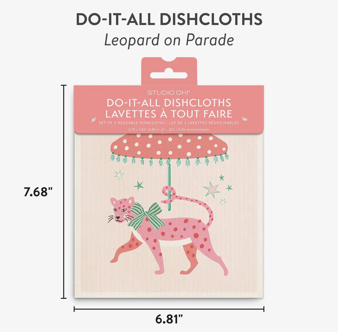 Leopard On Parade Do-It-All Dishcloth