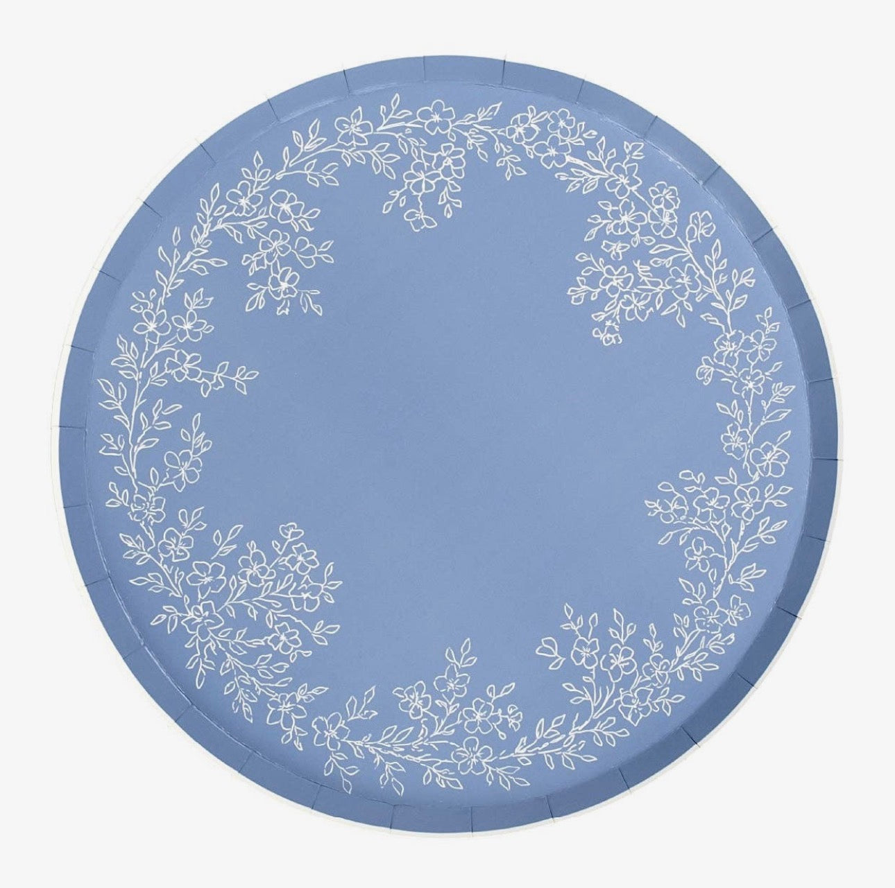 Floral Elegance Blue Dinner Paper Plate
