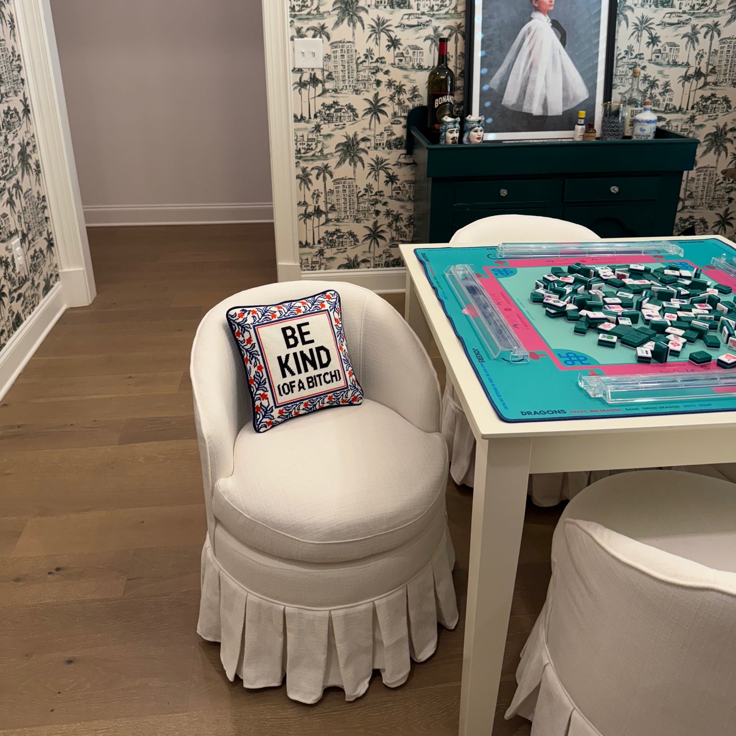 Be Kind (of a bitch) embroidered pillow