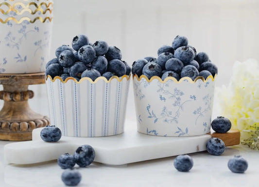 Floral Stripe Baking Cups
