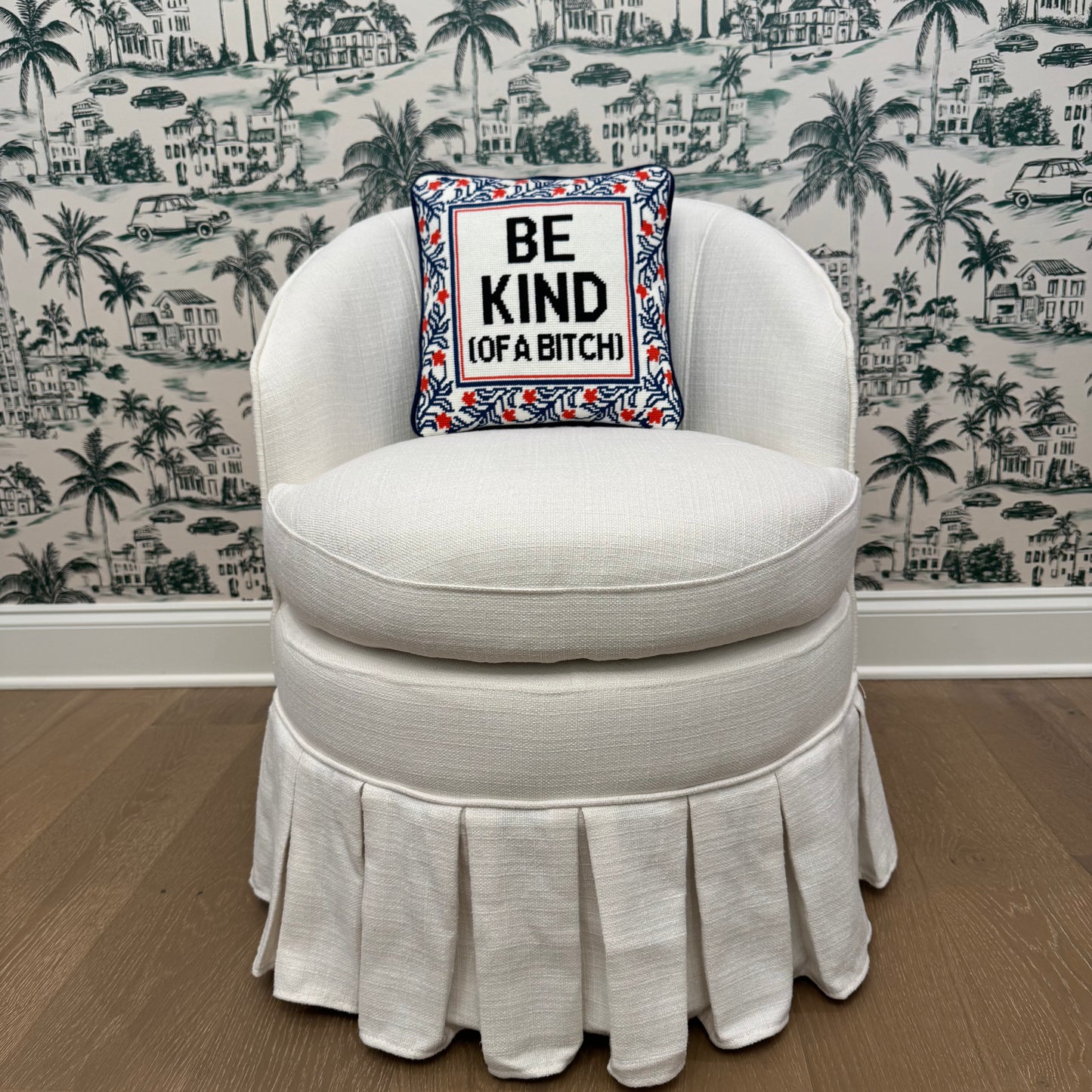 Be Kind (of a bitch) embroidered pillow